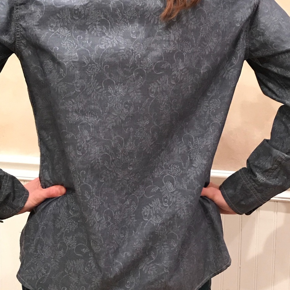 Weatherproof Vintage Shirt Reverse Print Blouse Md - Picture 4 of 8
